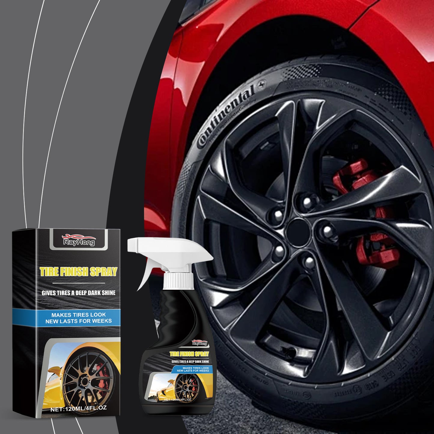 Rayhong Auto Tire Shine Spray Auto Tire Clean Polishing Coating Liquid Coating Agent