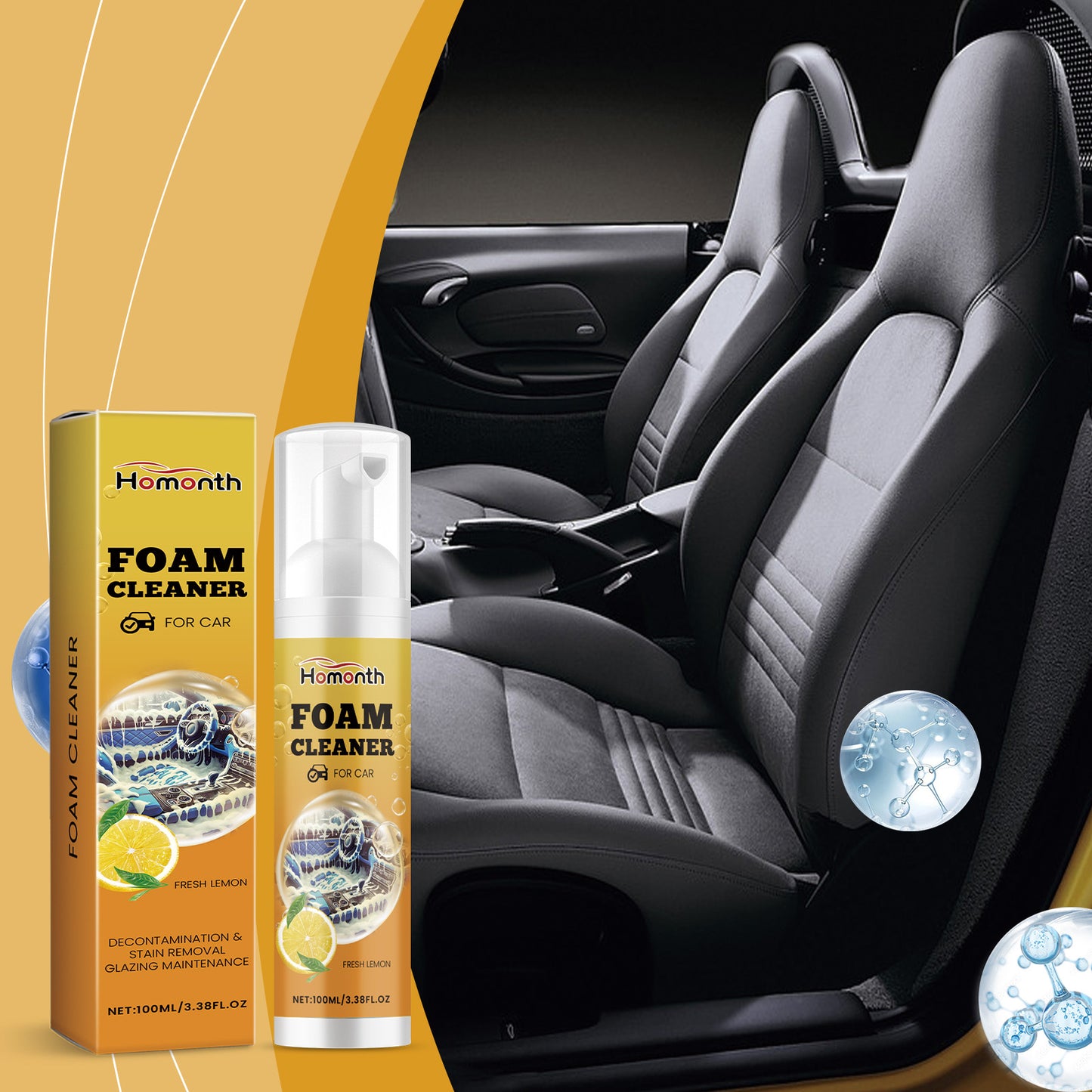 Homonth Multi-Functional Car Foam Cleaner Interior Maintenance Anti-Fouling And Waterproof Car Maintenance Cleaner