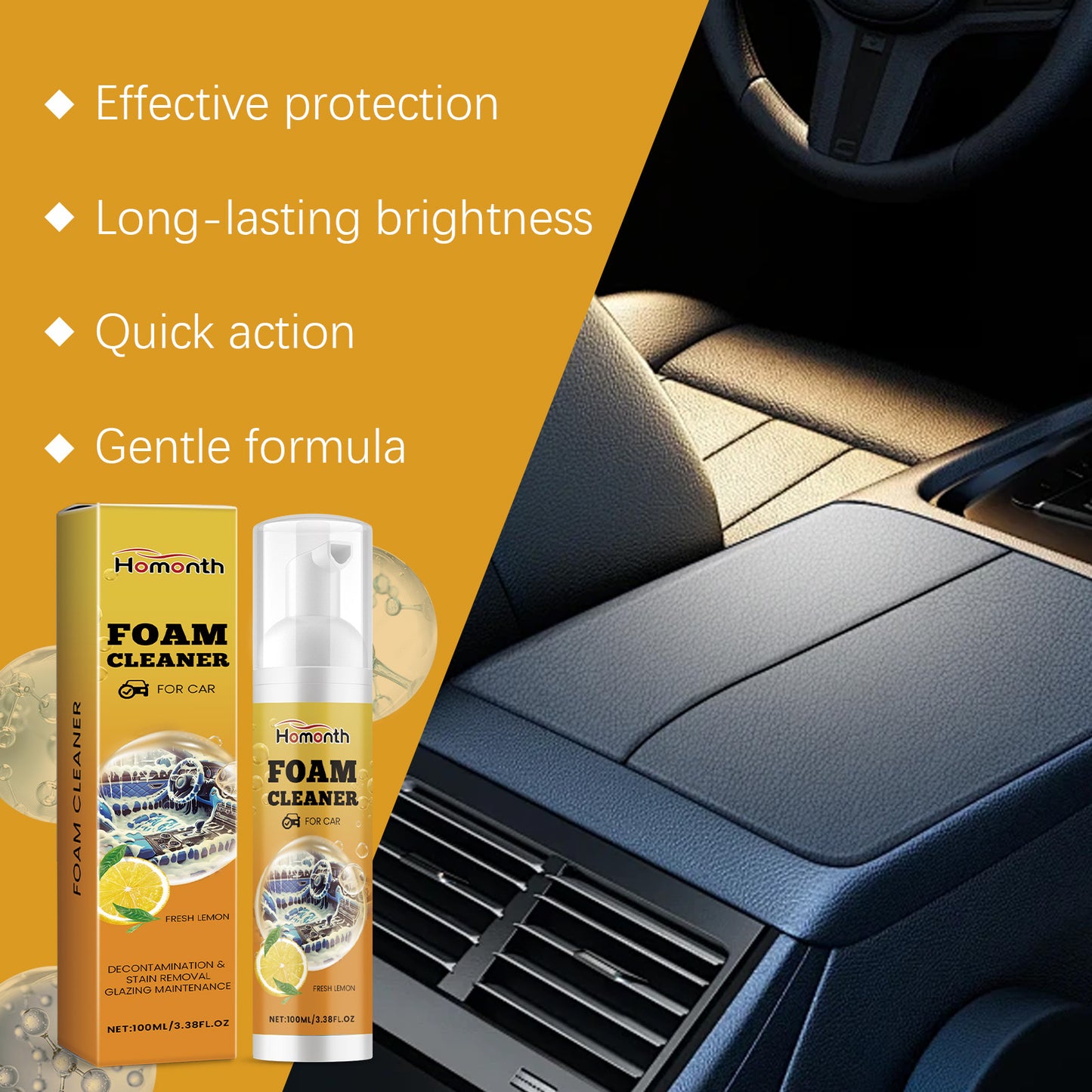 Homonth Multi-Functional Car Foam Cleaner Interior Maintenance Anti-Fouling And Waterproof Car Maintenance Cleaner