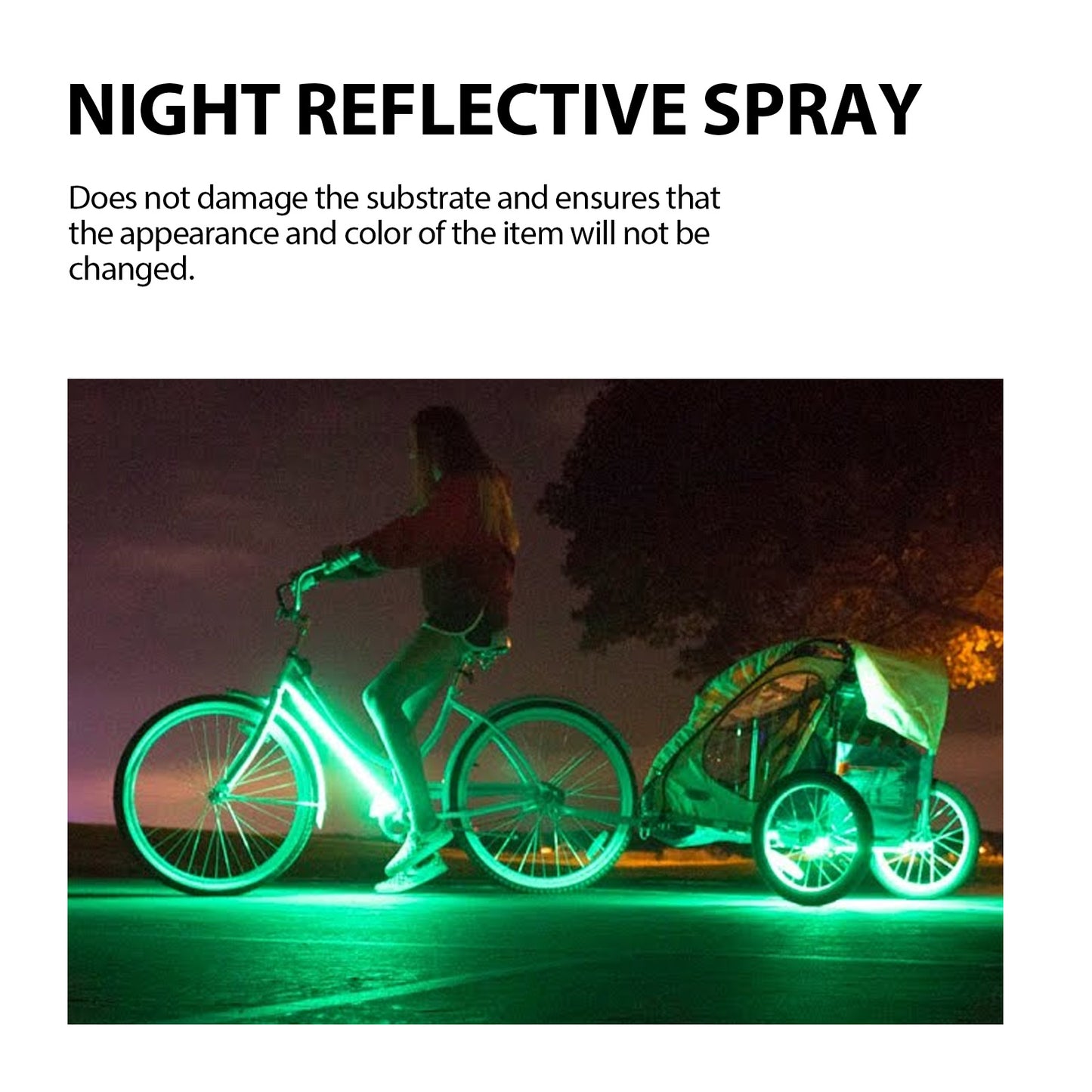 Hozonex Night Reflective Spray, Bicycle Clothing Glow-In-The-Dark Warning Signs Environmental Fluorescent Night Spray